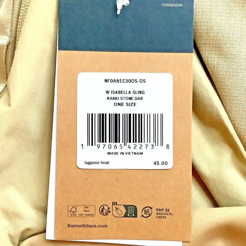 The North Face Women's Isabella Sling Bag Backpack Khaki Stone